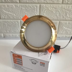 Đèn Led Âm Trần 7W Asian Viền Vàng Mặt Cong