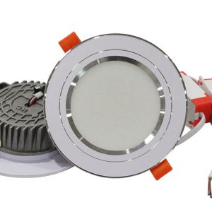 Đèn Led Âm Trần 7W Asian Viền Bạc Đế Đúc