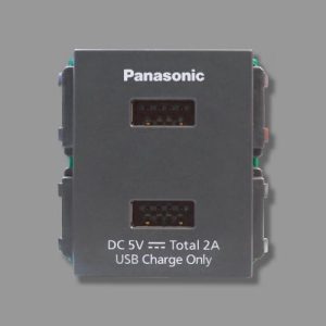 Ổ Cắm 2 Cổng USB WEF11821H Mầu Đen