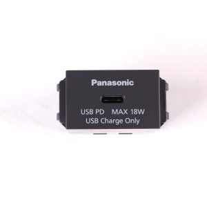 Ổ Cắm 1 Cổng Type C WEF412417H-VN Mầu Đen