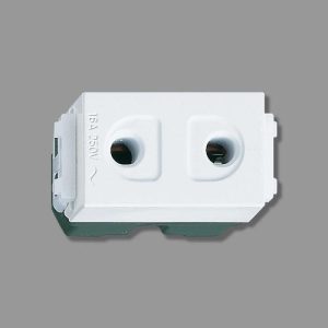 Ổ Cắm Đơn Hai Chấu Tròn WEG1090SW Có Màn Che Mầu Trắng