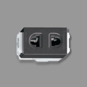 Ổ Cắm Đơn Hai Chấu WEV1081-7H Có Màn Che Mầu Đen