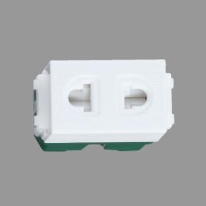 Ổ Cắm Đơn Hai Chấu WEV1081-7SW Có Màn Che Mầu Trắng